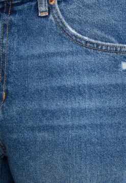 BERSHKA RIPPED - Jeans Shorts - Dark Blue -Bershka Verkaufsgeschäft f282339793ce458ab548d430ba5e7062