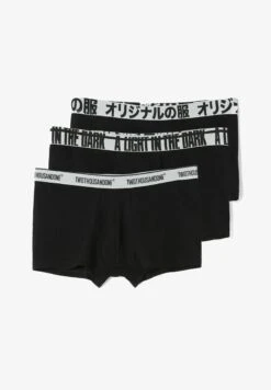 BERSHKA SET OF 3 PACK - LETTERING - Panties - Black