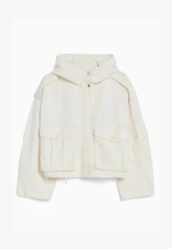 BERSHKA WITH POCKETS - HOODED - Leichte Jacke - White -Bershka Verkaufsgeschäft f37e042106f048f2be449bbb66f965c5