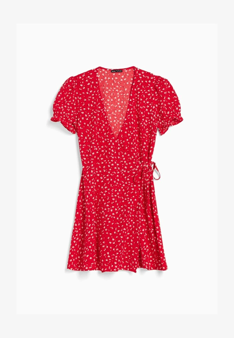 BERSHKA FLORAL TEXTURED - Freizeitkleid - Red 7 BERSHKA FLORAL TEXTURED - Freizeitkleid - Red – Bild 5