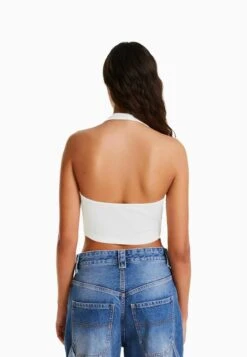 BERSHKA HALTERNECK - Top - White -Bershka Verkaufsgeschäft f5ad6e712a08435e9d4627ffdc27cae5