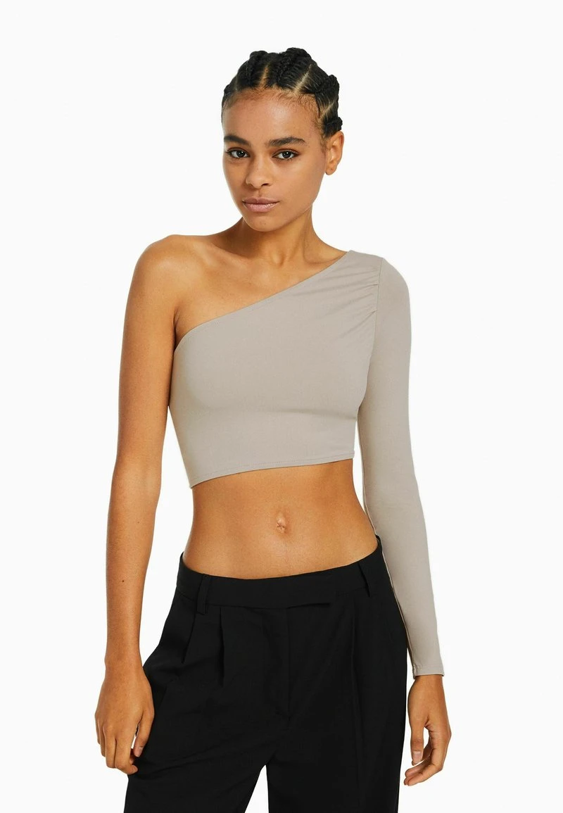 BERSHKA ASYMMETRIC - Langarmshirt - Sand 3 BERSHKA ASYMMETRIC - Langarmshirt - Sand