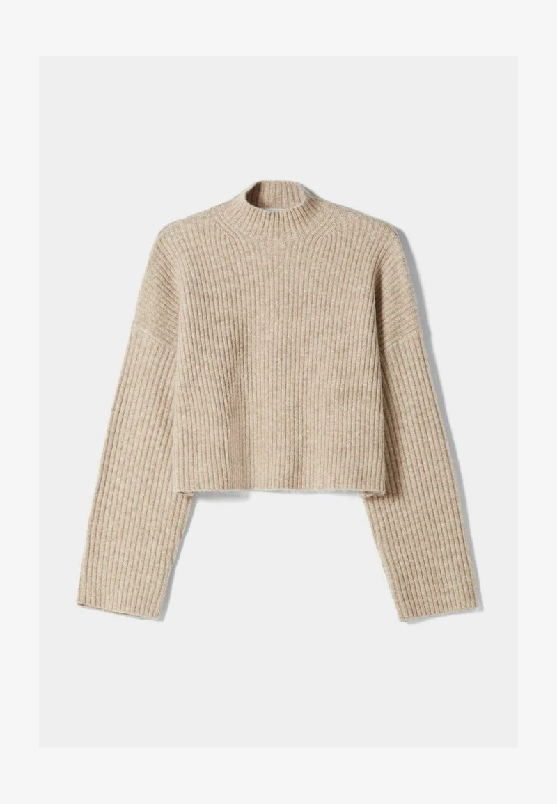 BERSHKA MOCK-NECK - Strickpullover - Sand 7 BERSHKA MOCK-NECK - Strickpullover - Sand – Bild 5