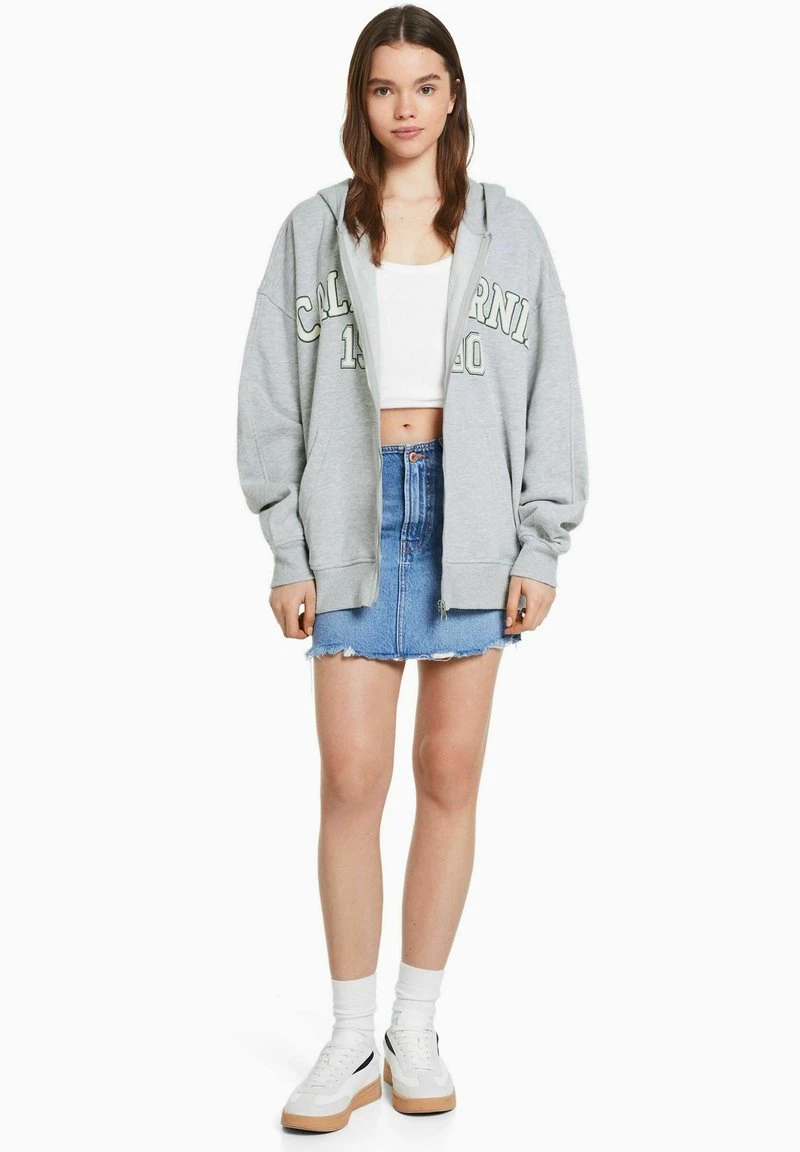 BERSHKA PRINTED OVERSIZE - Sweatjacke - Mottled Grey 4 BERSHKA PRINTED OVERSIZE - Sweatjacke - Mottled Grey – Bild 2