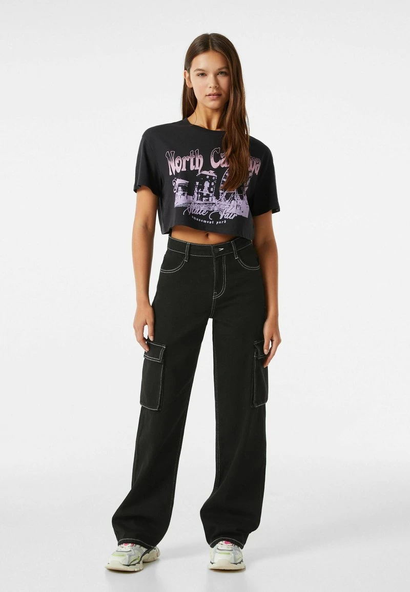 BERSHKA CARGO - Jeans Relaxed Fit - Black 4 BERSHKA CARGO - Jeans Relaxed Fit - Black – Bild 2