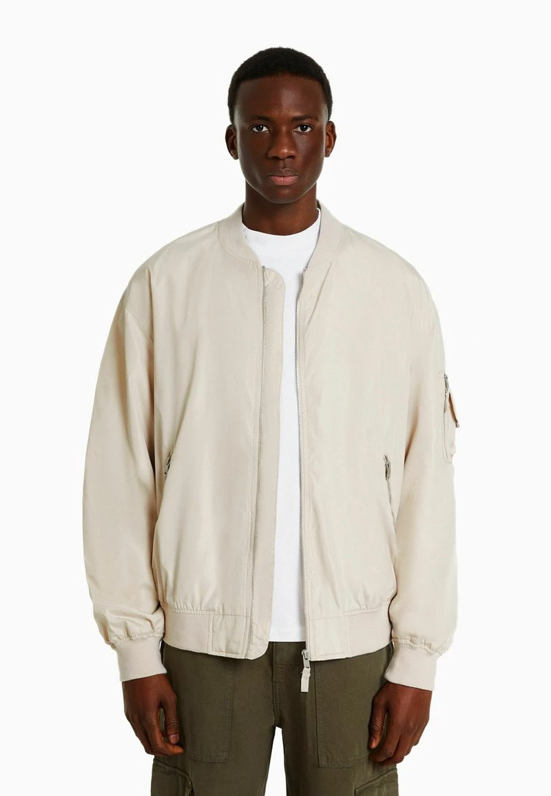 BERSHKA LIGHTWEIGHT - Bomberjacke - White 3 BERSHKA LIGHTWEIGHT - Bomberjacke - White