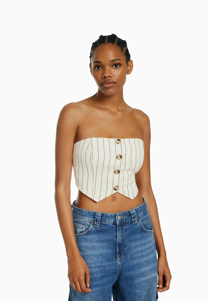 BERSHKA BUSTIER - Bluse - Beige 3 BERSHKA BUSTIER - Bluse - Beige