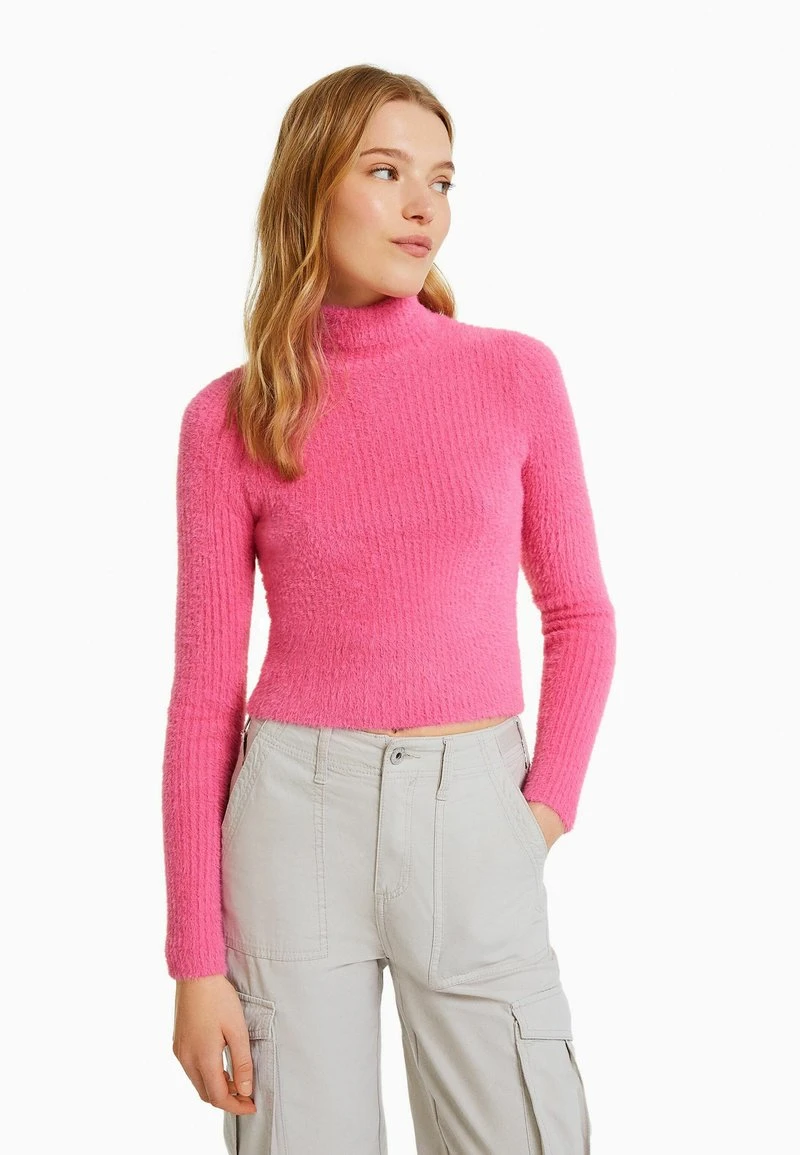 BERSHKA ROLL NECK - Strickpullover - Light Pink 4 BERSHKA ROLL NECK - Strickpullover - Light Pink – Bild 2