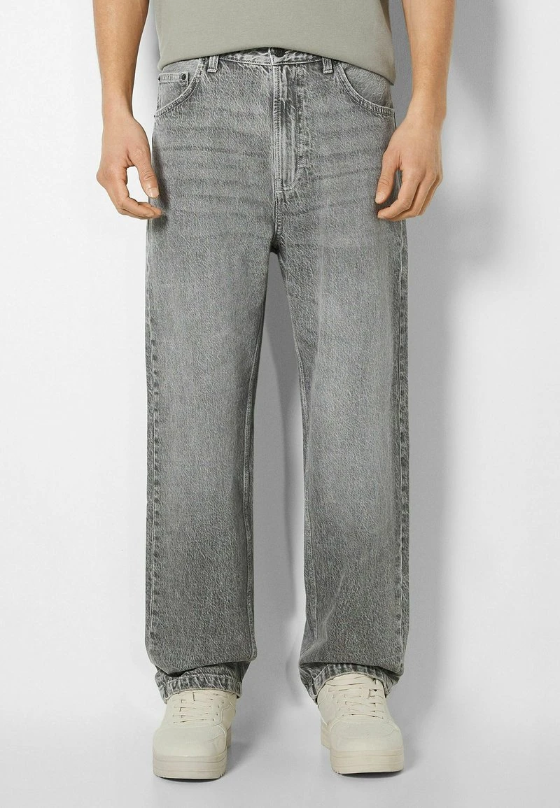 BERSHKA COLOURED-BAGGY - Jeans Straight Leg - Mottled Light Grey 8 BERSHKA COLOURED-BAGGY - Jeans Straight Leg - Mottled Light Grey – Bild 6