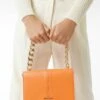 BERSHKA ACCORDION WITH CHAIN - Clutch - Orange -Bershka Verkaufsgeschäft fcfc470260ab425ea95ded405370b9f0